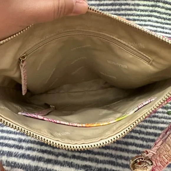 Brahmin Pink and Yellow Textured Crossbody Bag - Picture 8 of 13